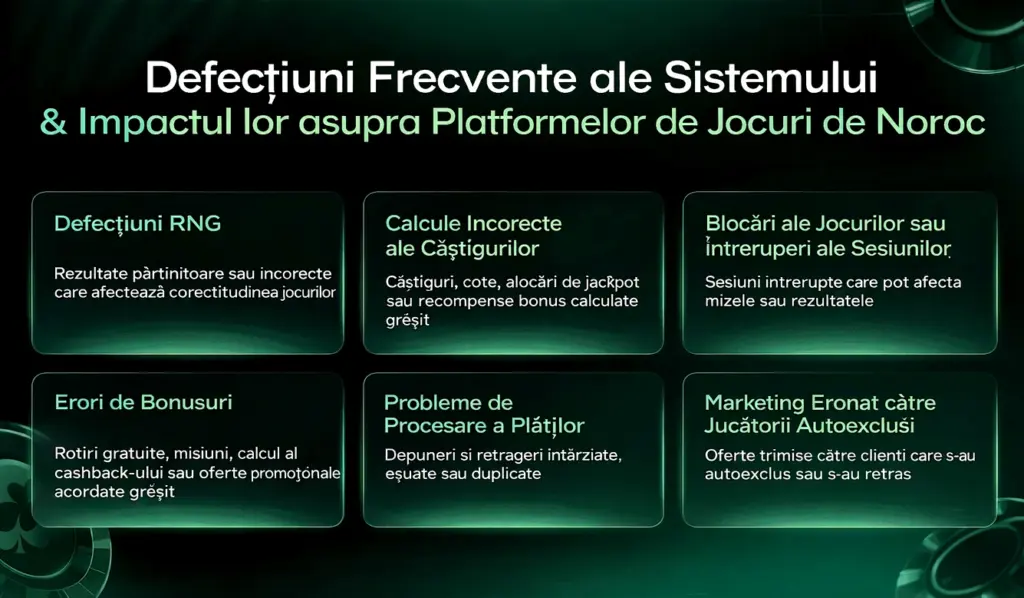 Defecțiuni tehnice și impactul acestora