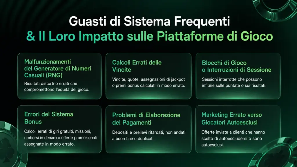 Soft2Bet guasti di sistema nelle piattaforme di gioco infographic